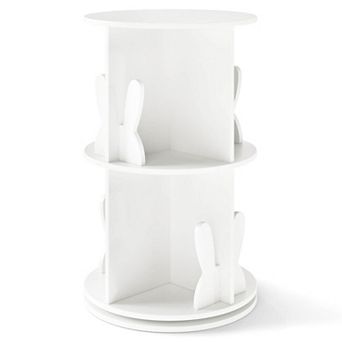 Costway Kids Rotating Bookshelf 2 tier Freestanding 360° Revolving Display Storage Rack
