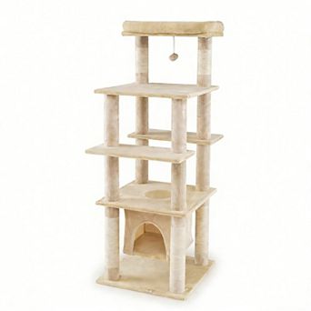 Costway Large Multi-level Cat Tree 58" Tall Cat Tower with Swaying Aerial Condo Perch Bed