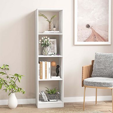 Costway 1PC 56'' Tall Bookcase, Freestanding Bookshelf with 4 Open Cubes
