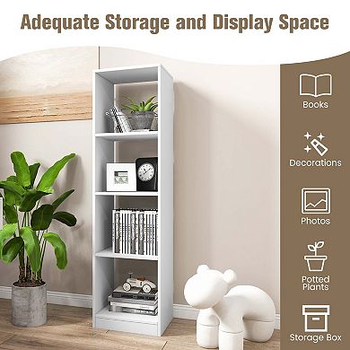 Costway 1PC 56'' Tall Bookcase, Freestanding Bookshelf with 4 Open Cubes