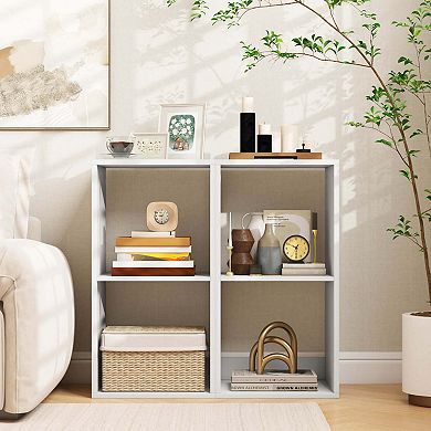 Costway 2-Cube Bookcase Open Back Bookshelf with Anti-tip Kit Modern Style Organizer