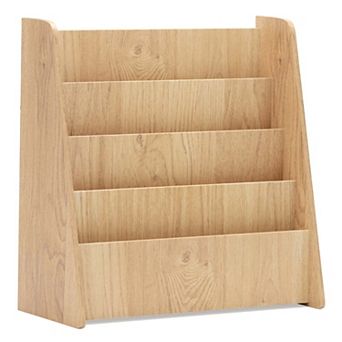 Costway 4 tier Kids Wooden Bookshelf Toddlers Book Rack with Deep Shelves