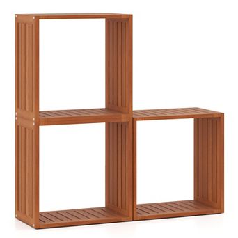 Costway 3 Cube Storage Organizers Stackable Bookcase Shelves for Small Spaces