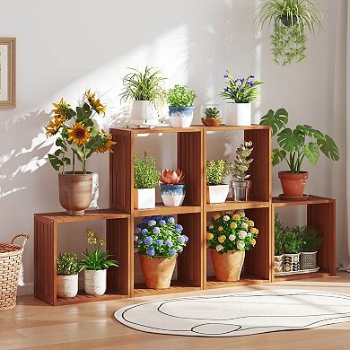 Costway 3 Cube Storage Organizers Stackable Bookcase Shelves for Small Spaces