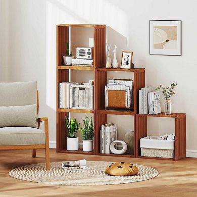 Costway 3 Cube Storage Organizers Stackable Bookcase Shelves for Small Spaces