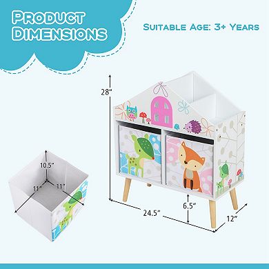 Costway Kids Dollhouse Bookshelf Toddler Book & Toy Storage Display Organizer Ideal Gift