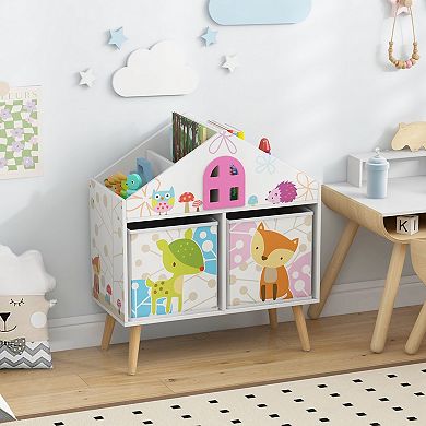 Costway Kids Dollhouse Bookshelf Toddler Book & Toy Storage Display Organizer Ideal Gift