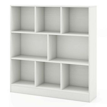 Costway 8-Cube Bookcase 41" Wooden Toy Storage Organizer for Kids Bookshelf White