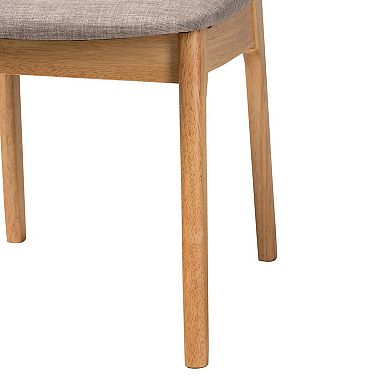 Baxton Studio Dannon 5-Piece Dining Set with Upholstered Chairs