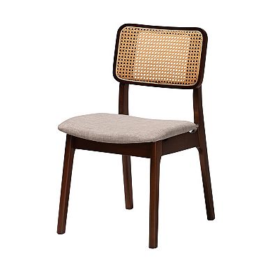 Baxton Studio Dannon 7-Piece Dining Set with Upholstered Chairs