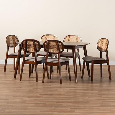 Baxton Studio Darrion 7-Piece Dining Set with Upholstered Chairs