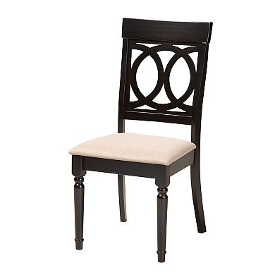 Baxton Studio Estelle 5-Piece Dining Set with Round Table and Upholstered Chairs