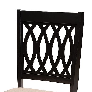 Baxton Studio Florencia 5-Piece Dining Set with Upholstered Chairs