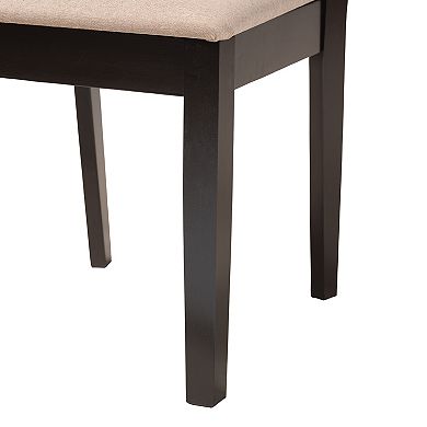 Baxton Studio Florencia 5-Piece Dining Set with Upholstered Chairs