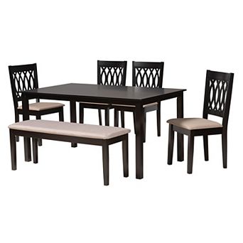 Baxton Studio Florencia 6 pc Dining Set with Upholstered Seating