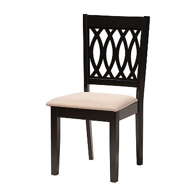 Baxton Studio Florencia 7-Piece Dining Set with Upholstered Chairs