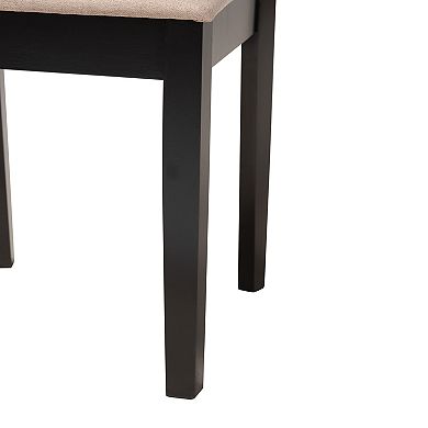 Baxton Studio Genesis 5-Piece Dining Set with Upholstered Chairs