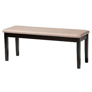 Baxton Studio Genesis 6-Piece Dining Set with Upholstered Chairs and Bench