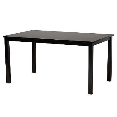 Baxton Studio Genesis 7-Piece Dining Set with Upholstered Chairs