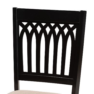 Baxton Studio Genesis 7-Piece Dining Set with Upholstered Chairs