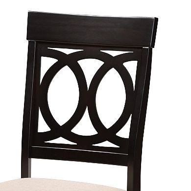 Baxton Studio Jessie 5-Piece Dining Set with Round Table and Upholstered Chairs
