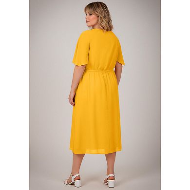 Avenue Women's Plus Size Caplet Midi Dress