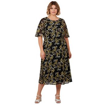 Avenue Women's Plus Size Caplet Midi Dress