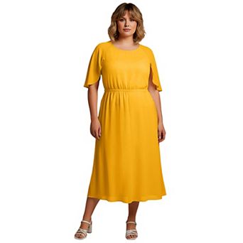 Avenue Women's Plus Size Caplet Midi Dress