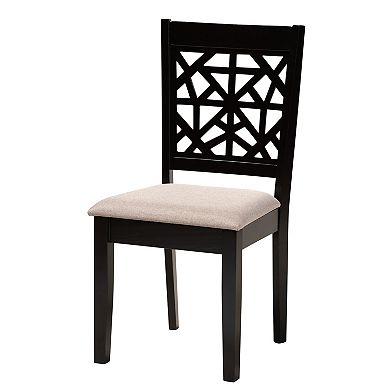 Baxton Studio Karel 5-Piece Dining Set with Geometric Chair Design