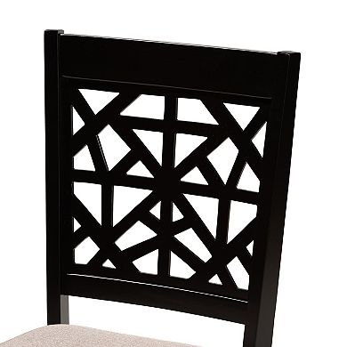 Baxton Studio Karel 5-Piece Dining Set with Geometric Chair Design
