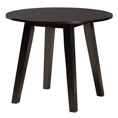 Baxton Studio Louisa 5-Piece Dining Set with Upholstered Chairs