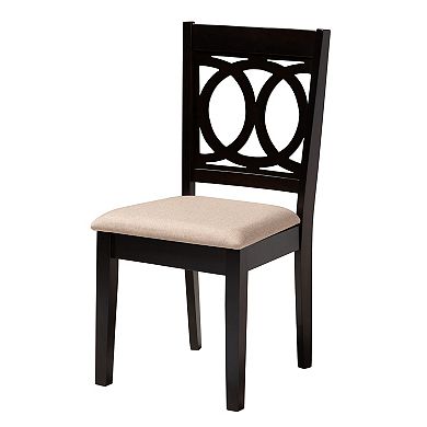 Baxton Studio Louisa 5-Piece Dining Set with Upholstered Chairs