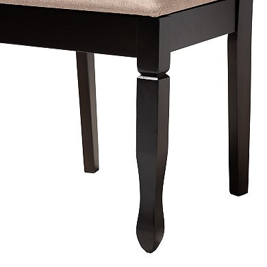 Baxton Studio Maya 5-Piece Dining Set with Round Table and Upholstered Chairs