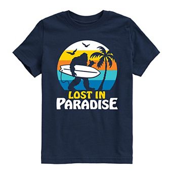 Boys 8-20 Lost In Paradise Surfing Sasquatch Graphic Tee