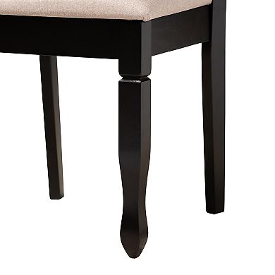 Baxton Studio Maya 7-Piece Dining Set with Round Table & Cross-Back Chairs