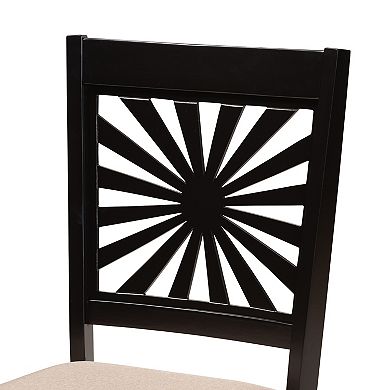 Baxton Studio Olympia 5-Piece Dining Set with Decorative Chair Backs