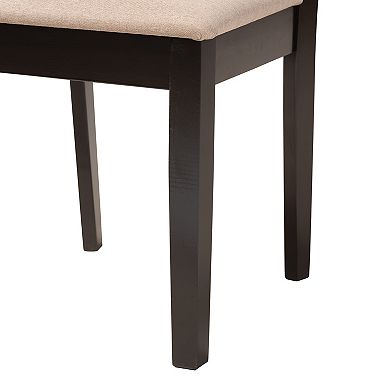 Baxton Studio Olympia 5-Piece Dining Set with Decorative Chair Backs