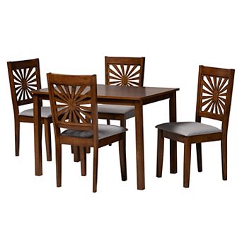 Baxton Studio Olympia 5 pc Dining Set with Decorative Chair Backs