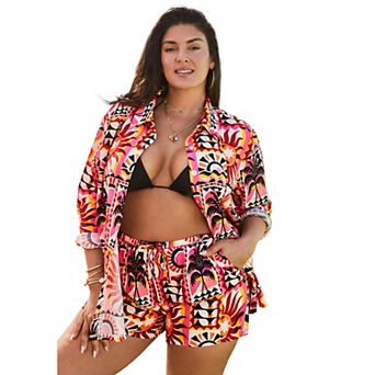 Swimsuits for All Women's Cotton Beach Shirt Cover Up