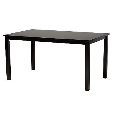 Baxton Studio Olympia 6-Piece Dining Set with Upholstered Chairs and Bench