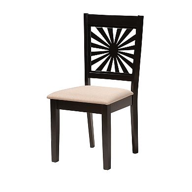 Baxton Studio Olympia 7-Piece Dining Set with Sunburst Back Chairs