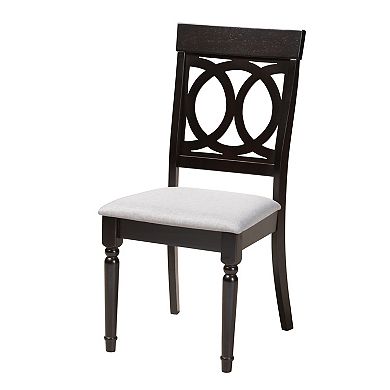 Baxton Studio Velia 5-Piece Dining Set with Round Table and Upholstered Chairs