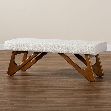 Baxton Studio Rika Upholstered Bench with Wood Legs