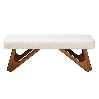 Baxton Studio Rika Upholstered Bench with Wood Legs