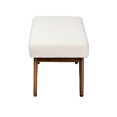 Baxton Studio Rika Upholstered Bench with Wood Legs
