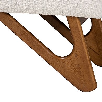 Baxton Studio Rika Upholstered Bench with Wood Legs