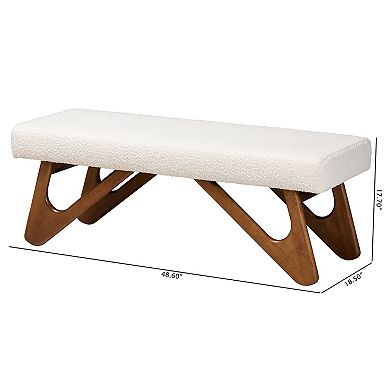 Baxton Studio Rika Upholstered Bench with Wood Legs