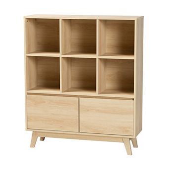 Baxton Studio Danina 6-Cube Bookshelf with 2 Doors