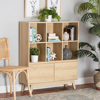 Baxton Studio Danina 6-Cube Bookshelf with 2 Doors