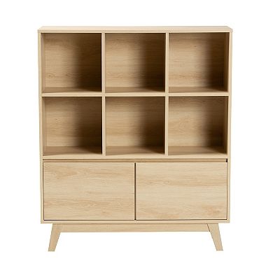 Baxton Studio Danina 6-Cube Bookshelf with 2 Doors